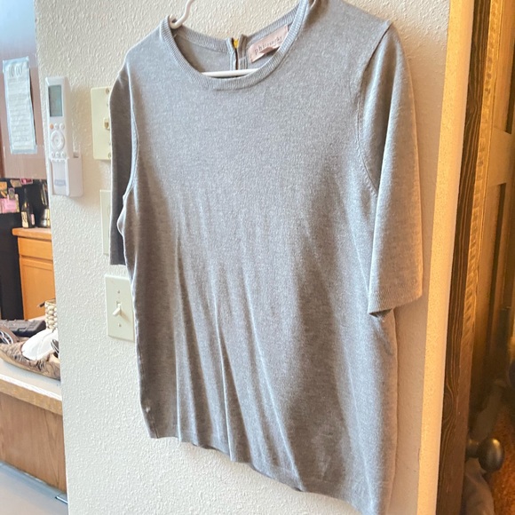 Philosophy Short Sleeved Cardigan with Gold Back Zip - Picture 2 of 6